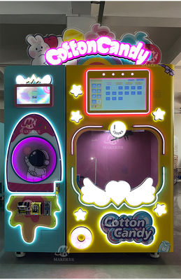 Professional Full Automatic Cotton Candy Vending Machine Coin Operated Robot Electric with Cotton Candy Recipe Included