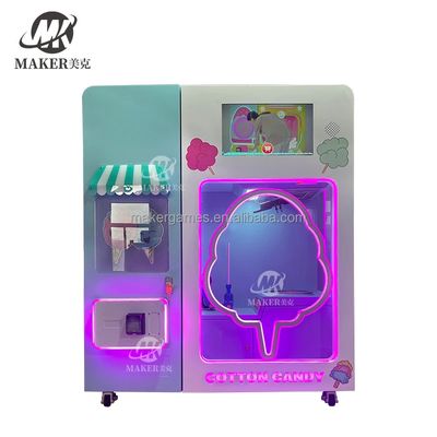 High Profit Candy Cotton Vending Machine Commercial Automatic Intelligent Colorful Sugar Making Machine Cotton Candy Mac