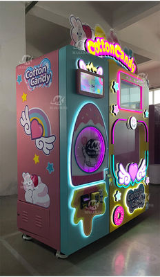 Professional Sweet Candy Cotton Vending Machine Commercial Automatic Intelligent Colorful Sugar Making Cotton Candy Mach