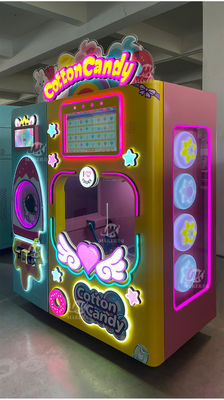 Professional Full Automatic Cotton Candy Vending Machine Coin Operated Robot Electric with Cotton Candy Recipe Included